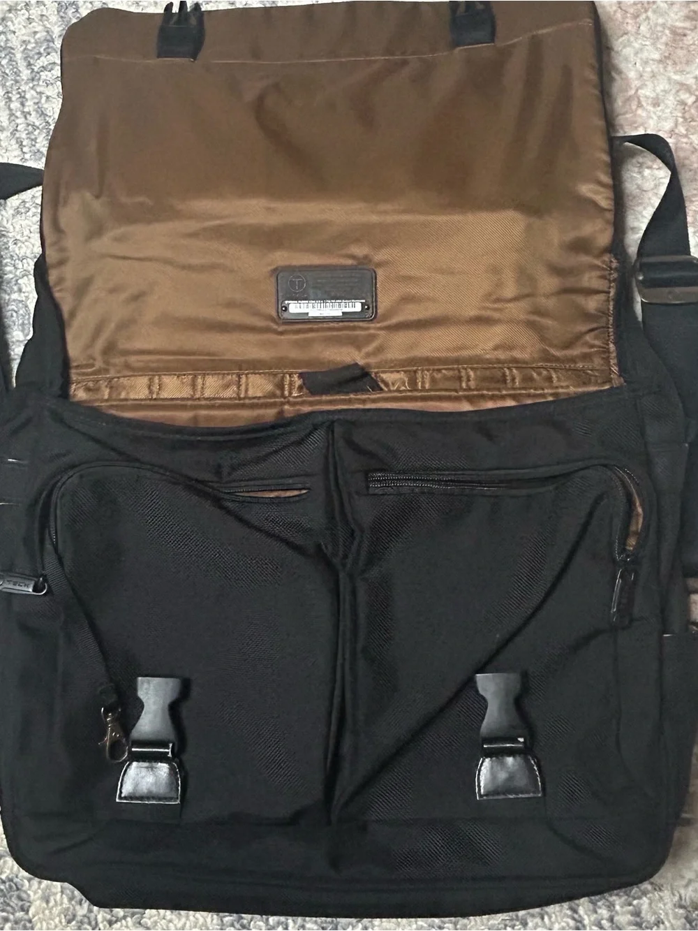 Tumi Black Laptop Messenger Bag with Shoulder Strap